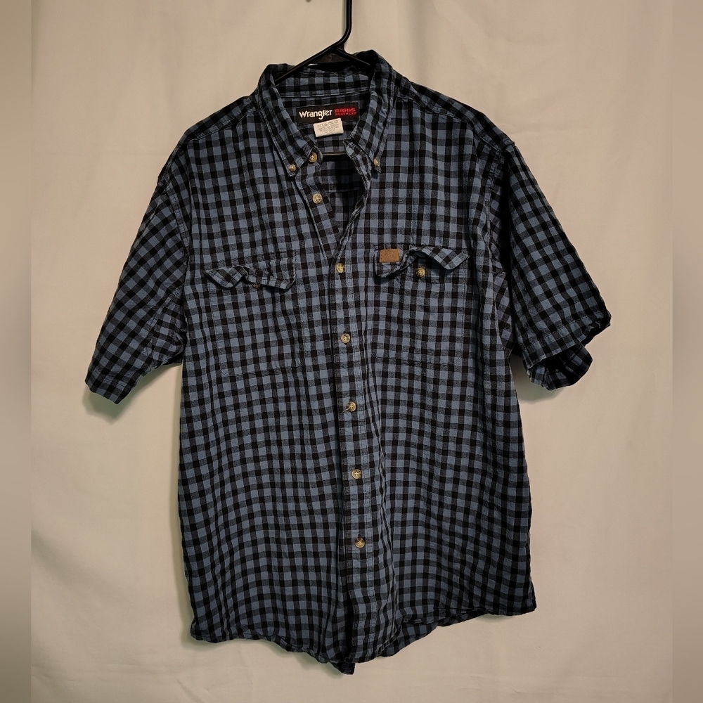 Wrangler Mens Riggs Workwear Short Sleeve Shirt Size XXL
